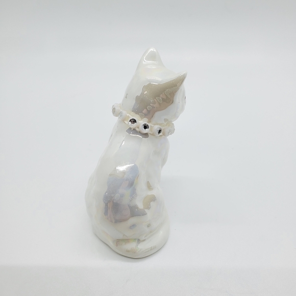 Vintage Enesco cat kitten pearl glaze figurine - Picture 5 of 8